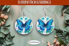 Sublimation Butterfly Earrings, Round Summer Earrings Product Image 1