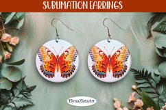 Sublimation Butterfly Earrings, Round Summer Earrings Product Image 1