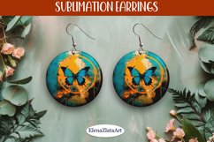 Sublimation Butterfly Earrings, Round Summer Earrings Product Image 1