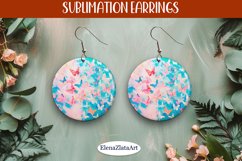 Sublimation Butterfly Earrings, Round Summer Earrings Product Image 1