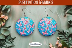 Sublimation Butterfly Earrings, Round Summer Earrings Product Image 1