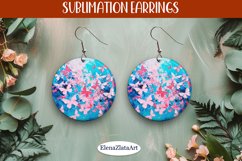 Sublimation Butterfly Earrings, Round Summer Earrings Product Image 1