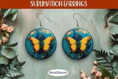 Sublimation Butterfly Earrings, Round Summer Earrings Product Image 1