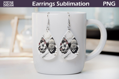 Chrysanthemum Butterfly Earrings | Teardrop Floral Sublimat Product Image 1