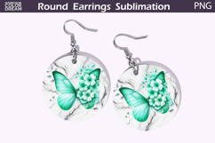 Butterfly Round Earrings | Butterfly Flowers Earrings Product Image 1