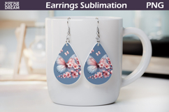 Butterfly Floral Teardrop Earrings | Butterfly Flowers Product Image 1