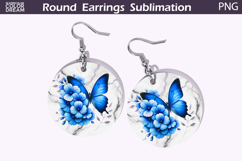 Butterfly Round Earrings | Butterfly Flowers Earrings Product Image 1
