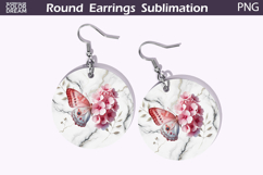 Butterfly Round Earrings | Butterfly Flowers Earrings Product Image 1