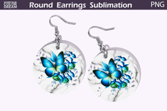 Butterfly Round Earrings | Butterfly Flowers Earrings Product Image 1