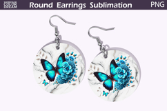 Butterfly Round Earrings | Butterfly Flowers Earrings Product Image 1