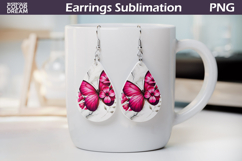 Pink Butterfly Floral Earrings | Butterfly Teardrop earrings Product Image 1