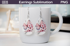 Light Pink Butterfly Floral Earrings | Butterfly Earrings Product Image 1