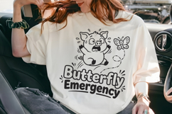 Butterfly Emergency SVG, Cute Pig PNG, Funny Piglet Cut File Product Image 7