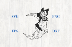 Moon and Winged Fairy SVG Product Image 1