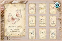 Butterfly Faith Junk Journal Tags, Vintage Bible Ephemera Product Image 1