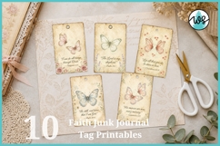 Butterfly Faith Junk Journal Tags, Vintage Bible Ephemera Product Image 2
