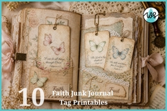 Butterfly Faith Junk Journal Tags, Vintage Bible Ephemera Product Image 4
