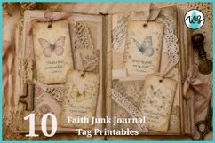 Butterfly Faith Junk Journal Tags, Vintage Bible Ephemera Product Image 5