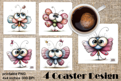 Summer flowers Coaster Design |butterfly Floral Sublima Product Image 1