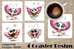 Summer flowers Coaster Design |butterfly Floral Sublima Product Image 1