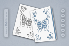 Butterfly Floral Greeting Card SVG Product Image 1