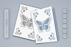 Butterfly Floral Greeting Card SVG Product Image 2