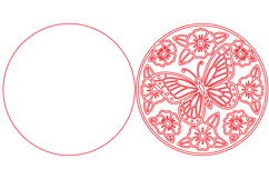 Butterfly Floral Round SVG Product Image 2
