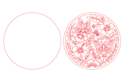 Butterfly Floral Round Laser Cut SVG Product Image 2
