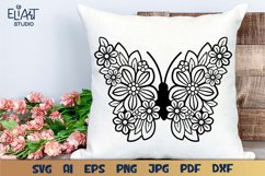 Beautiful Floral Butterfly SVG Design for Pillows, T-shirts, Mugs, Decals, Wall Art and Tote Bags. This Summer Butterfly is Compatible with Cricut and Silhouette Cutting Machines.