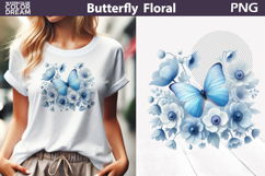 Butterfly Floral Clipart Bundle | 3D Butterfly Flowers Product Image 2