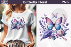 Purple Butterfly Floral Clipart | Botanical Butterfly Product Image 1