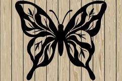Butterfly floral stencil silhouette SVG Product Image 1