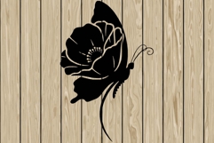 Butterfly floral stencil silhouette SVG Product Image 1