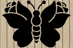Butterfly floral stencil silhouette SVG Product Image 1