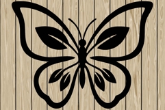 Butterfly floral stencil silhouette SVG Product Image 1