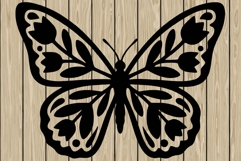 Butterfly floral stencil silhouette SVG Product Image 1