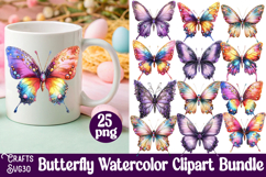 Butterfly Flowers Clipart Bundle Sublimation png Butterfly Product Image 1