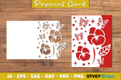 Butterfly Flower Card Cover Paper Cut Product Image 1