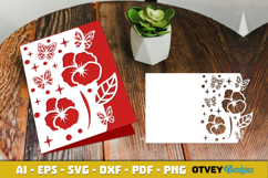 Butterfly Flower Card Cover Paper Cut Product Image 2