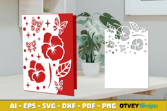Butterfly Flower Card Cover Paper Cut Product Image 3