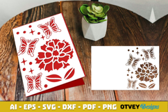 Butterfly Flower Card Cover Paper Cut Product Image 2
