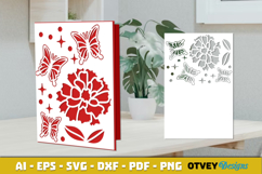 Butterfly Flower Card Cover Paper Cut Product Image 3