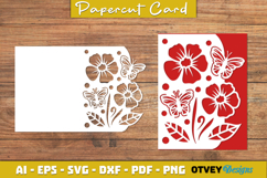 Butterfly Flower Card Cover Paper Cut Product Image 3