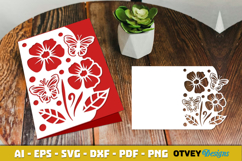 Butterfly Flower Card Cover Paper Cut Product Image 4