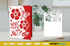 Butterfly Flower Card Cover Paper Cut Product Image 2