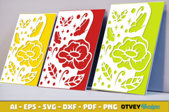 Butterfly Flower Card Cover Paper Cut Product Image 2