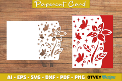 Butterfly Flower Card Cover Paper Cut Product Image 4