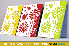 Butterfly Flower Card Cover Paper Cut Product Image 2