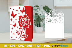 Butterfly Flower Card Cover Paper Cut Product Image 2