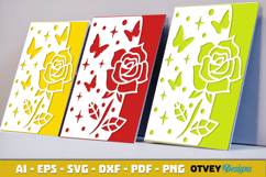 Butterfly Flower Card Cover Paper Cut Product Image 3